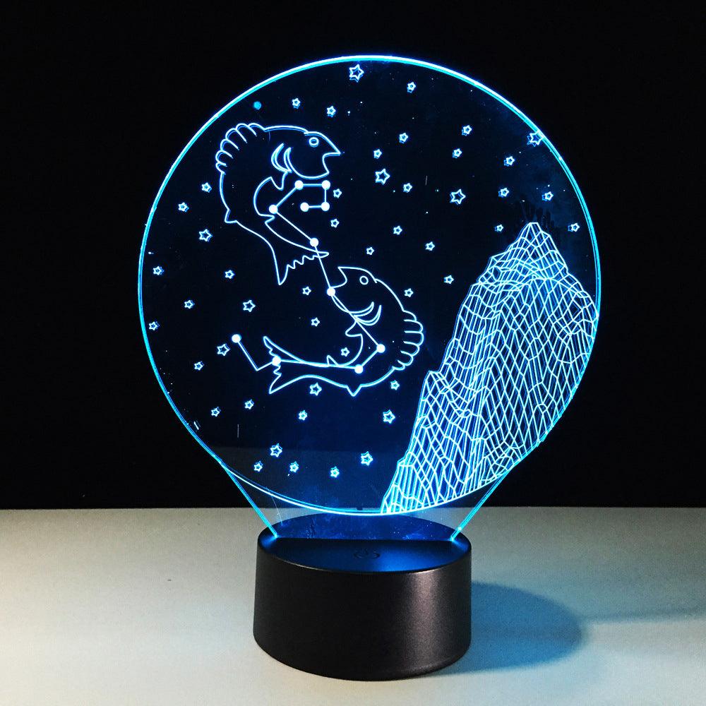Pisces Horoscope 3D Optical Illusion Lamp - 3D Optical Lamp