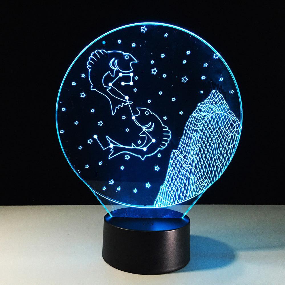Pisces Horoscope 3D Optical Illusion Lamp - 3D Optical Lamp