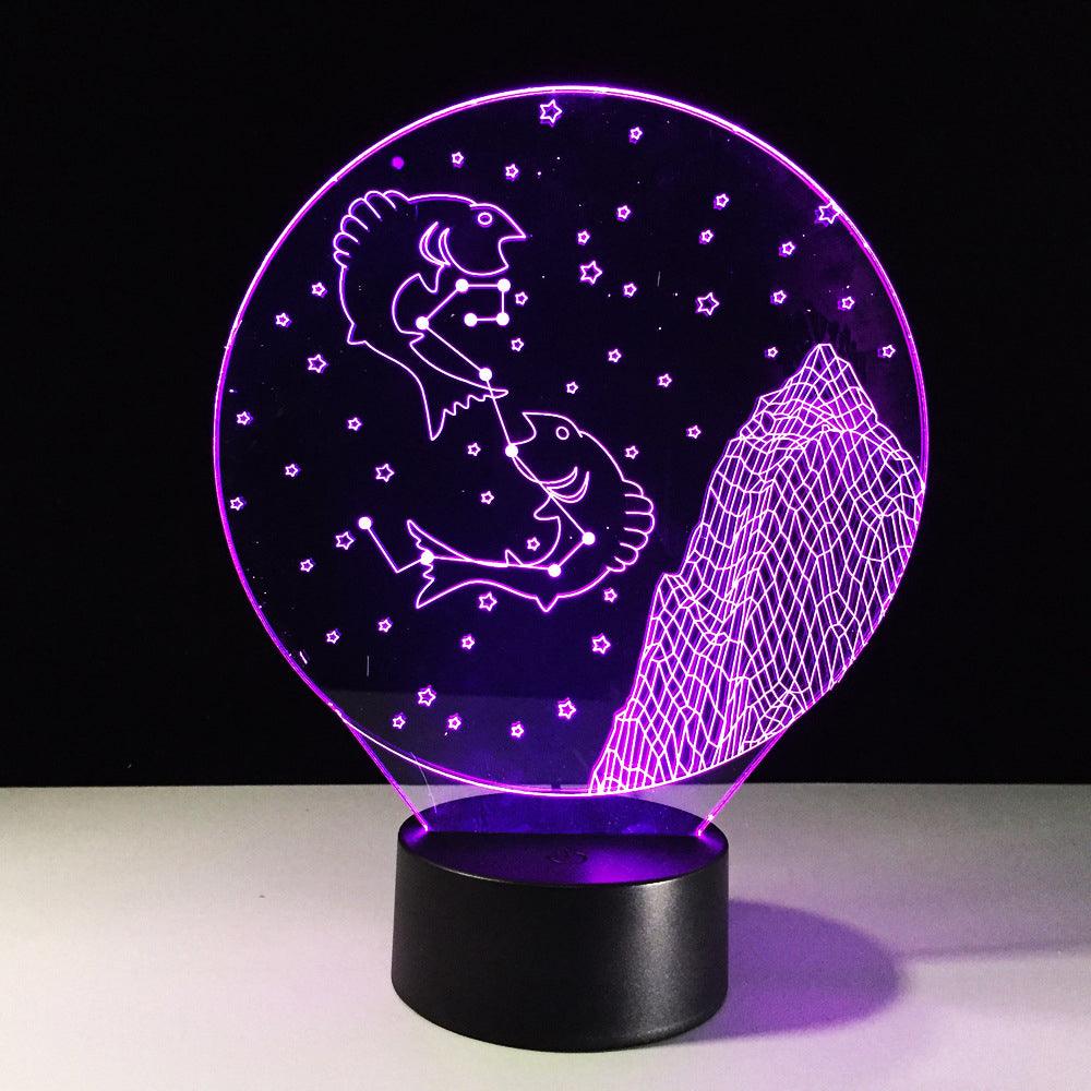 Pisces Horoscope 3D Optical Illusion Lamp - 3D Optical Lamp