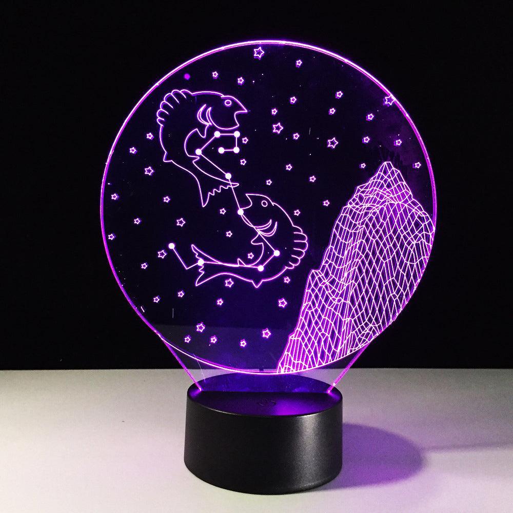 Pisces Horoscope 3D Optical Illusion Lamp - 3D Optical Lamp