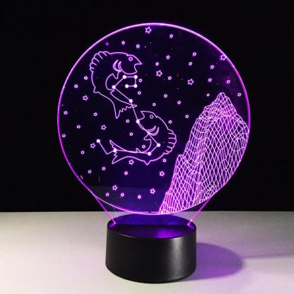 Pisces Horoscope 3D Optical Illusion Lamp - 3D Optical Lamp