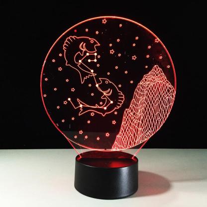 Pisces Horoscope 3D Optical Illusion Lamp - 3D Optical Lamp
