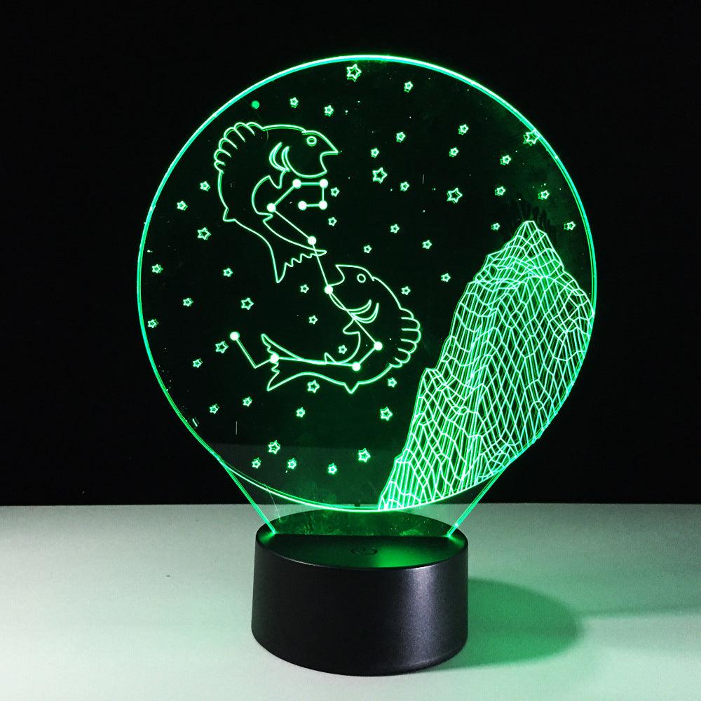 Pisces Horoscope 3D Optical Illusion Lamp - 3D Optical Lamp