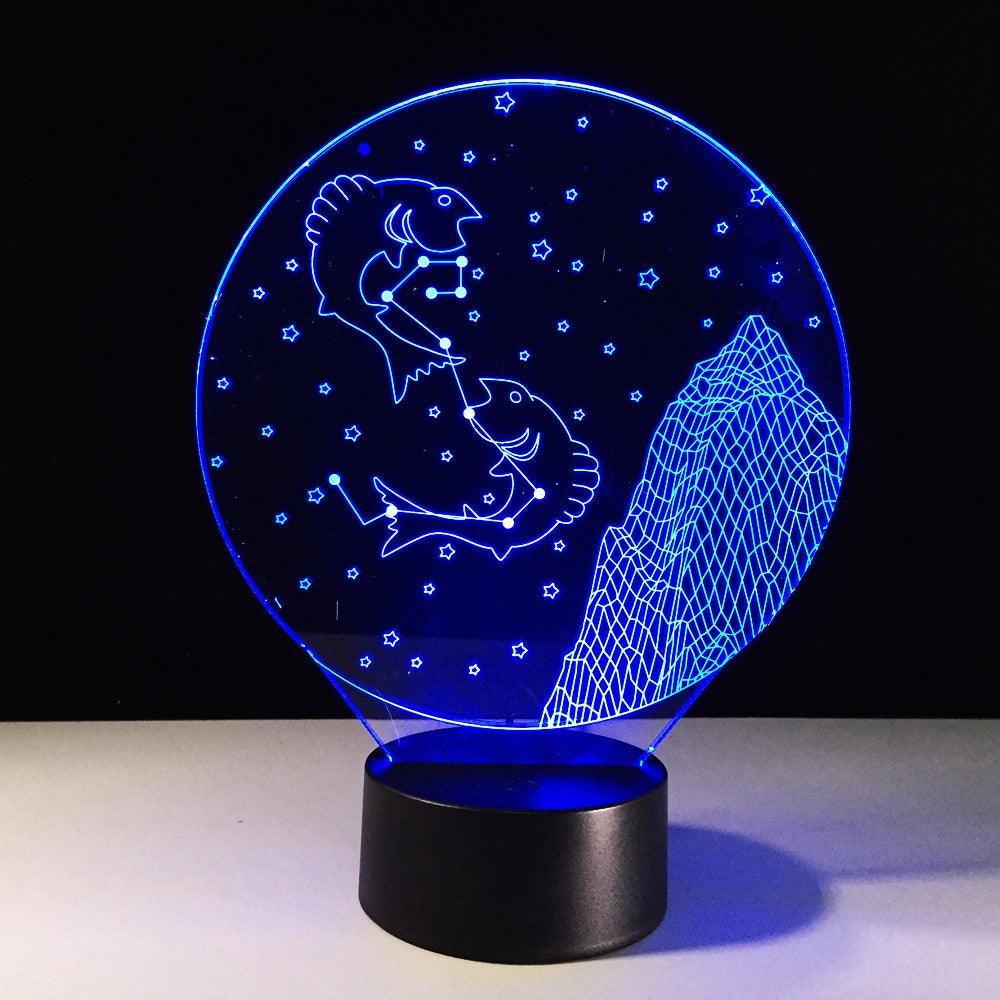 Pisces Horoscope 3D Optical Illusion Lamp - 3D Optical Lamp