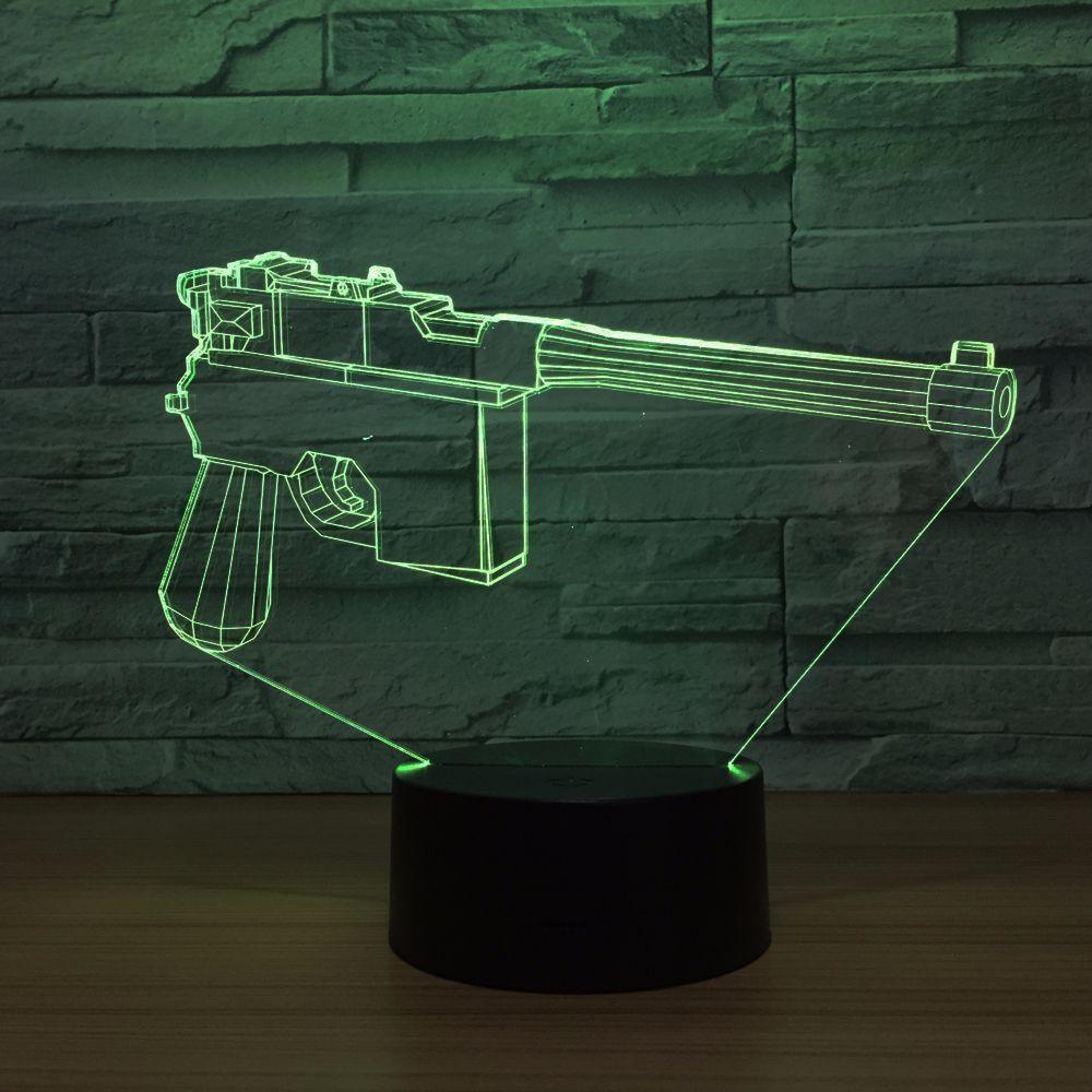 Abstract Pistol 3D Optical Illusion Lamp - 3D Optical Lamp