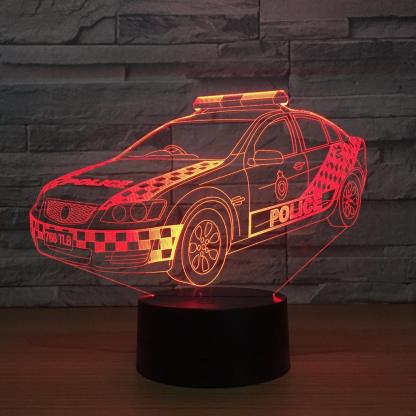 Police Car 3D Optical Illusion Lamp - 3D Optical Lamp