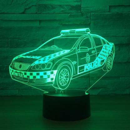 Police Car 3D Optical Illusion Lamp - 3D Optical Lamp