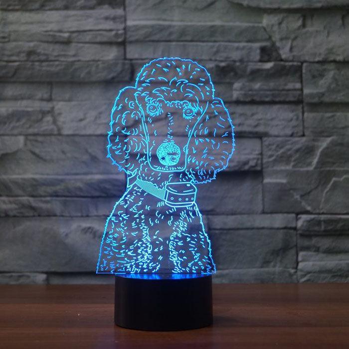 Lovely Poodle 3D Optical Illusion Lamp - 3D Optical Lamp