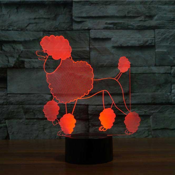 Standing Poodle LED Lamp-3D Optical Lamp