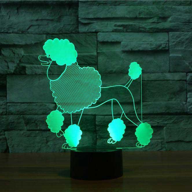 Poodle 3D Optical Illusion Lamp - 3D Optical Lamp