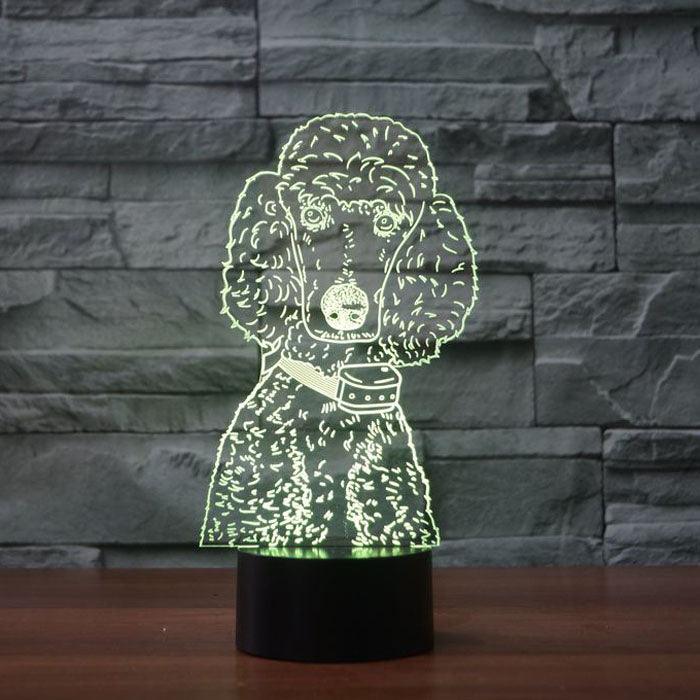 Lovely Poodle 3D Optical Illusion Lamp - 3D Optical Lamp