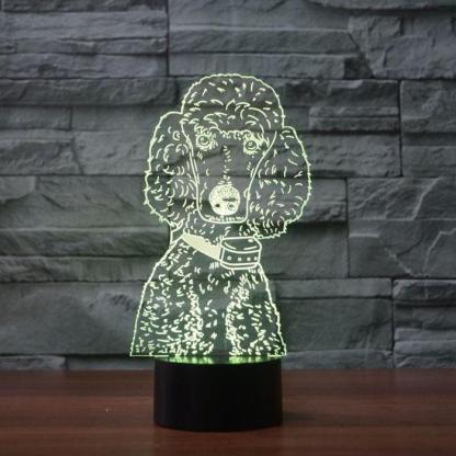 Lovely Poodle 3D Optical Illusion Lamp - 3D Optical Lamp