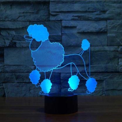 Poodle 3D Optical Illusion Lamp - 3D Optical Lamp