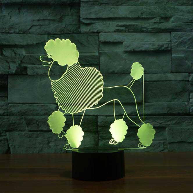 Standing Poodle LED Lamp-3D Optical Lamp