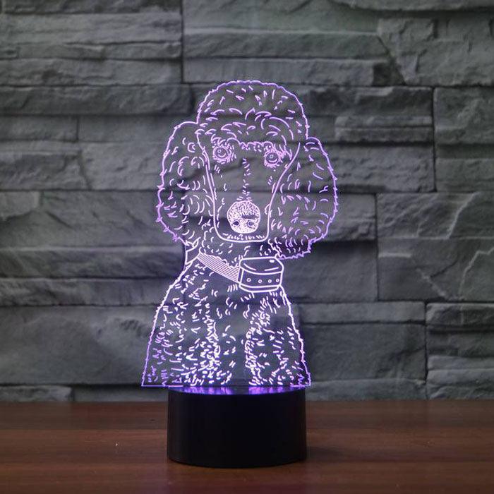 Lovely Poodle 3D Optical Illusion Lamp - 3D Optical Lamp