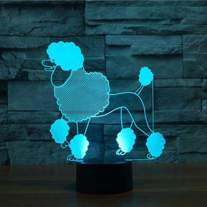 Standing Poodle LED Lamp-3D Optical Lamp