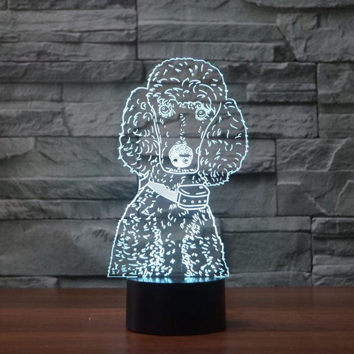 Poodle Outline LED Lamp-3D Optical Lamp