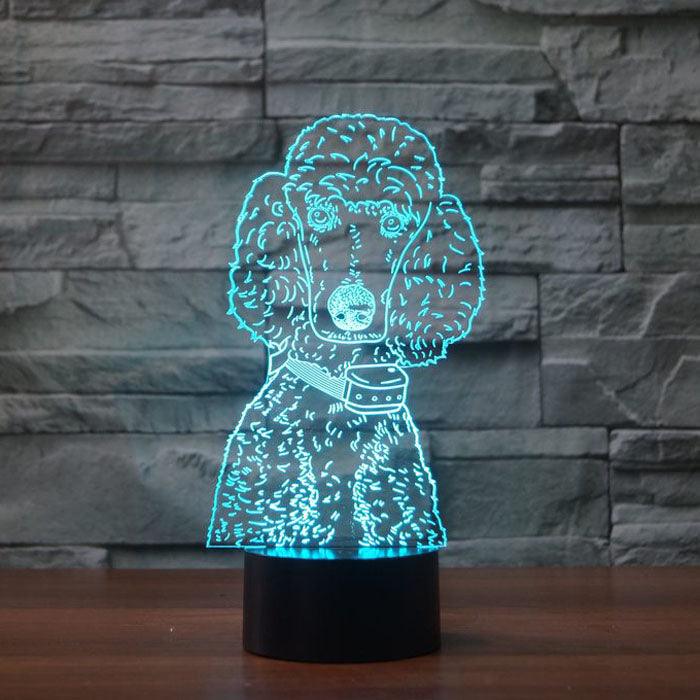Poodle Outline LED Lamp-3D Optical Lamp