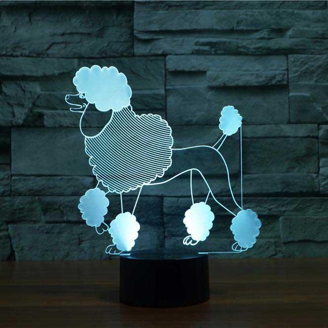 Poodle 3D Optical Illusion Lamp - 3D Optical Lamp