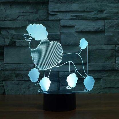 Poodle 3D Optical Illusion Lamp - 3D Optical Lamp