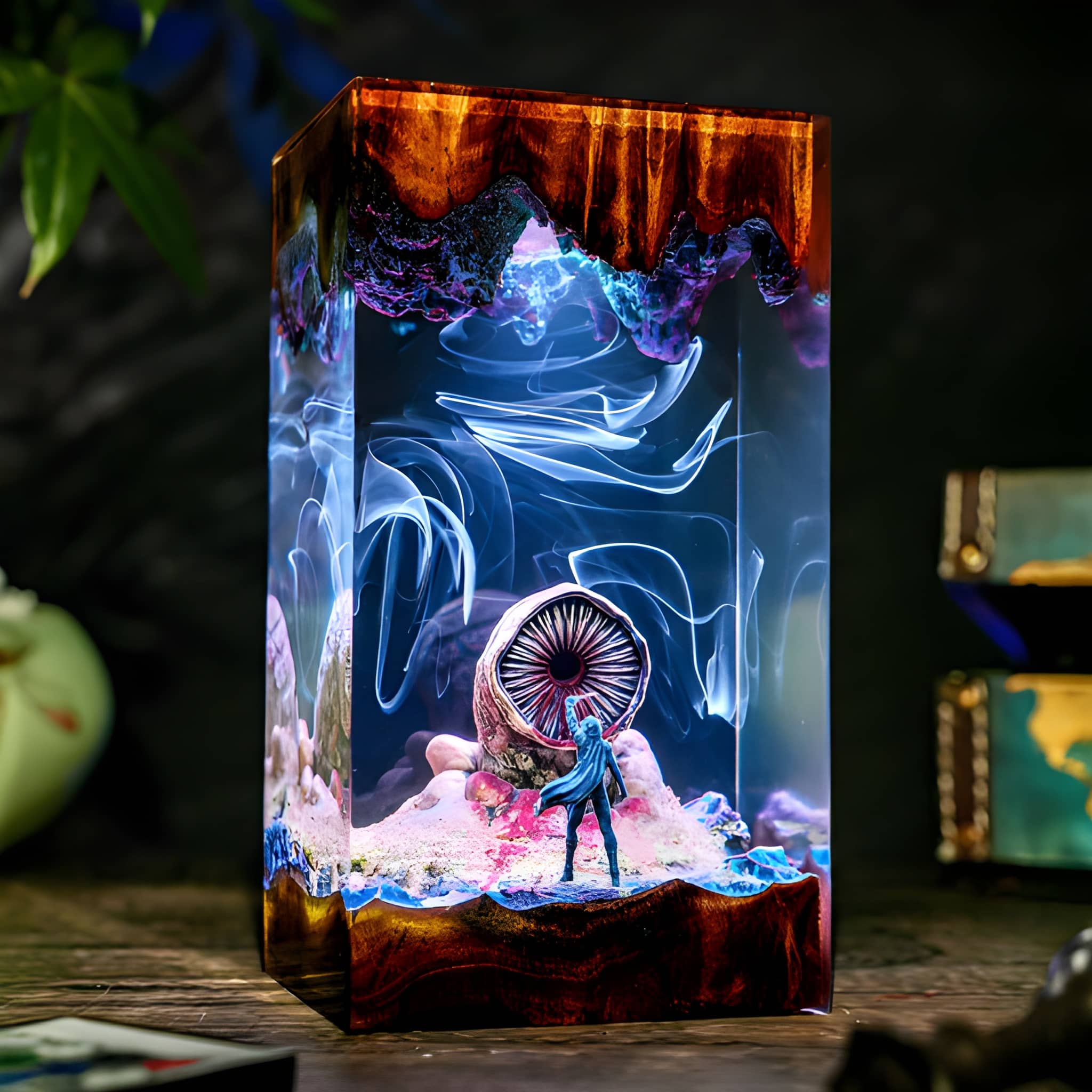 Desert Worm Resin Epoxy Sci-Fi Desk Lamp