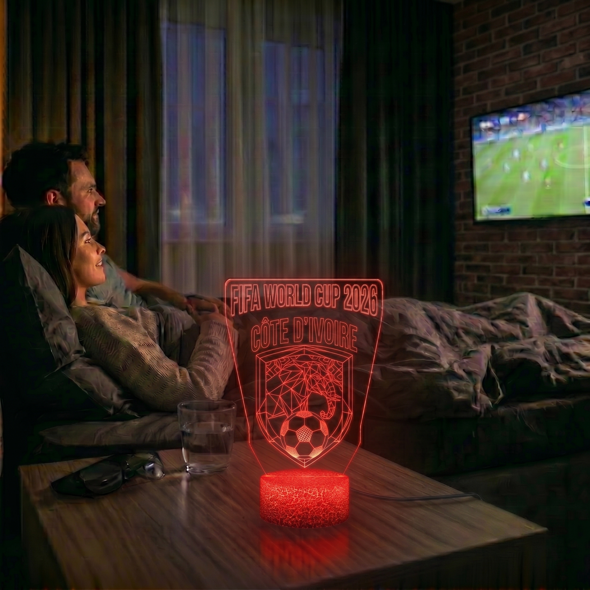 FIFA 2026 Côte d'Ivoire Soccer Sports Themed 3D Optical Lamp