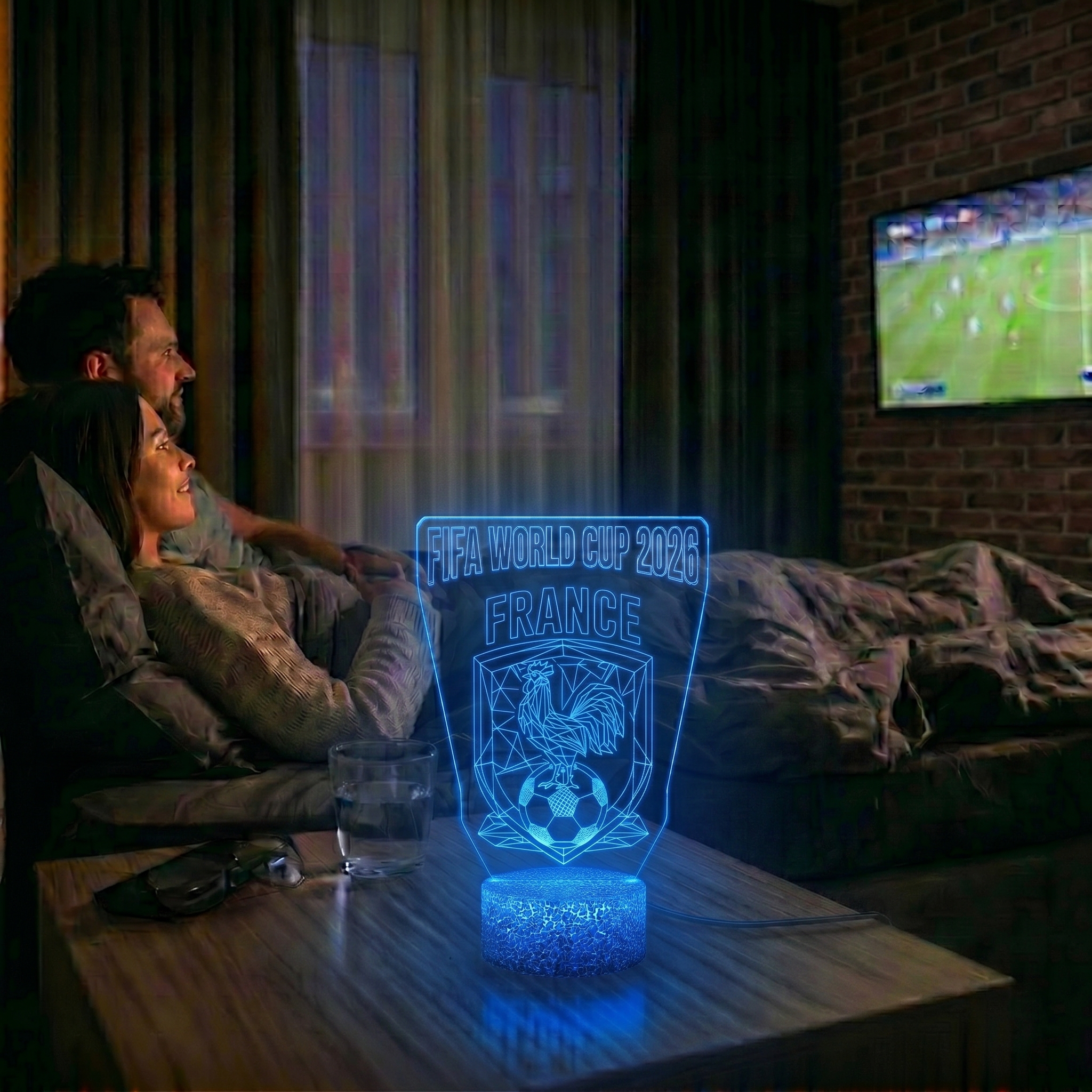 FIFA 2026 France Soccer Sports Themed 3D Optical Lamp