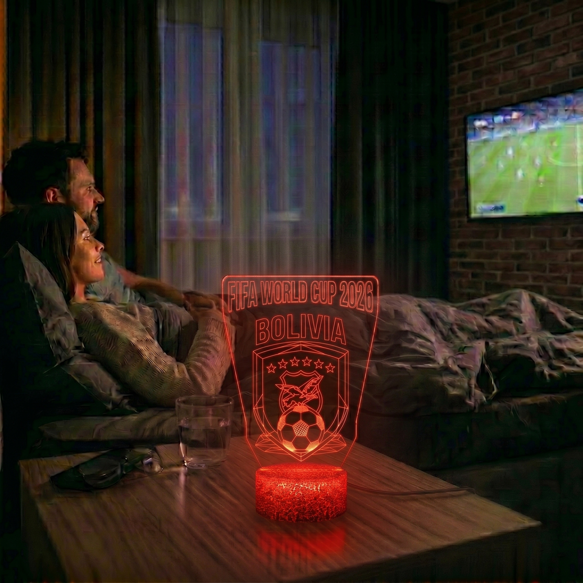 FIFA 2026 Bolivia Soccer Sports Themed 3D Optical Lamp