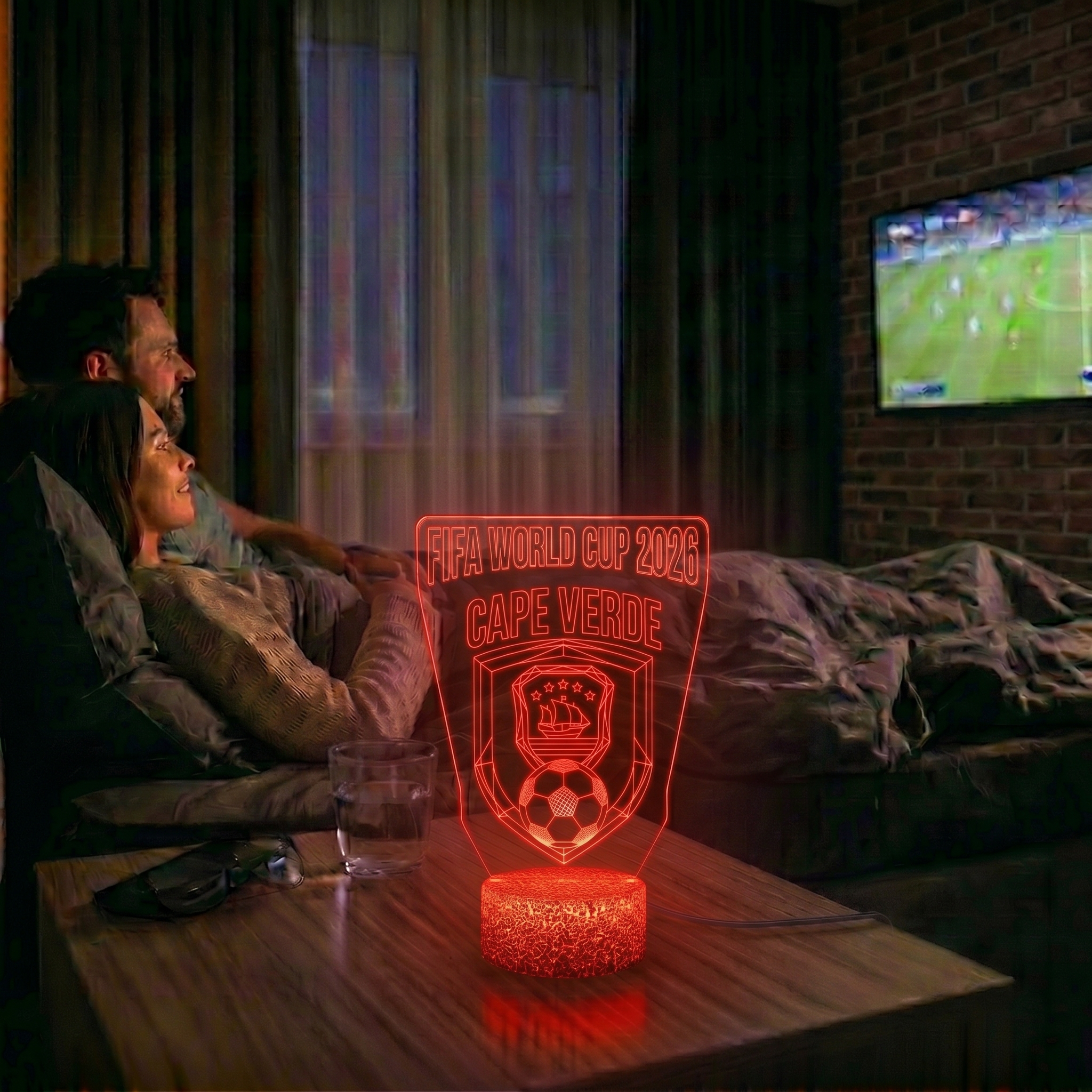 FIFA 2026 Cape Verde Soccer Sports Themed 3D Optical Lamp