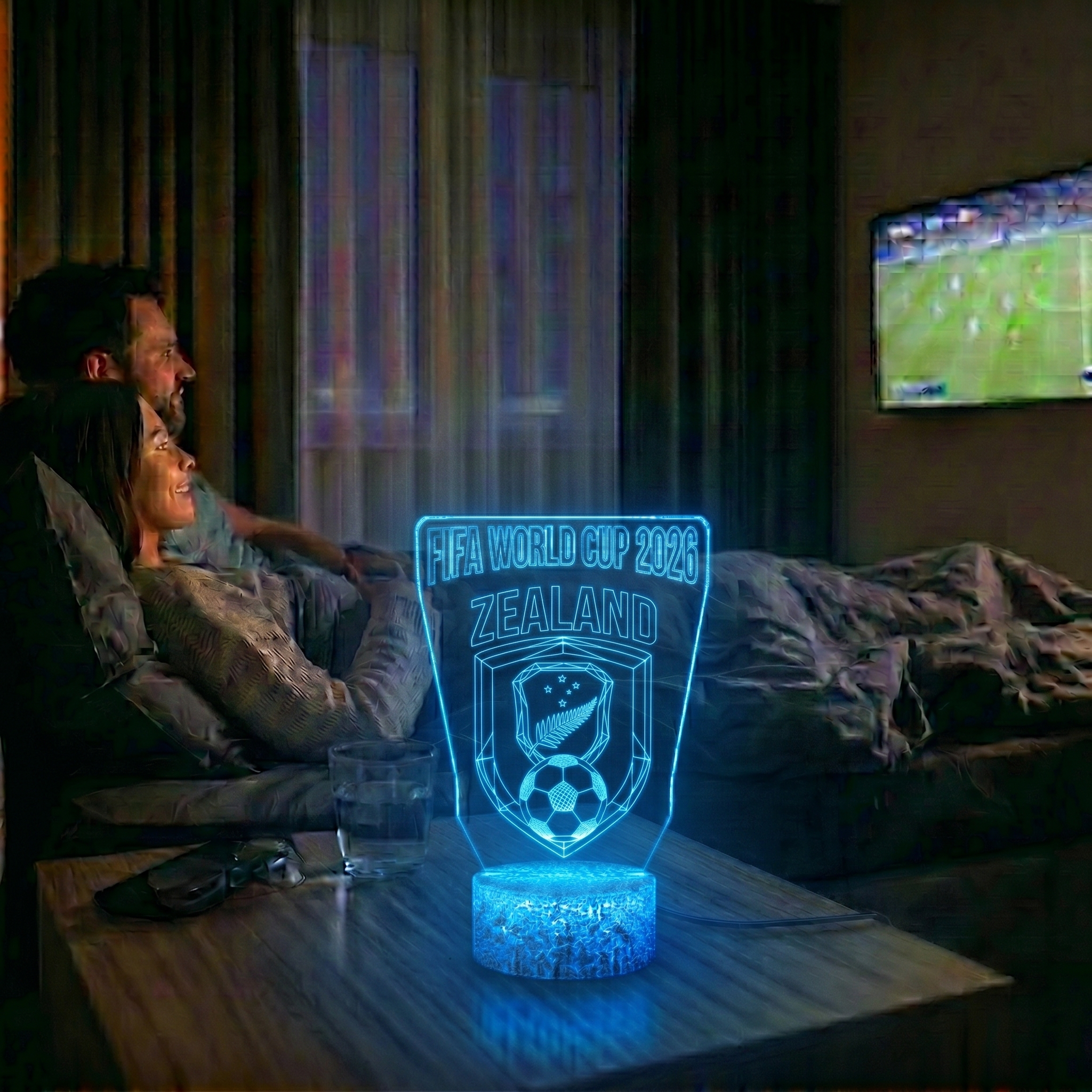 FIFA 2026 Zealand Soccer Sports Themed 3D Optical Lamp