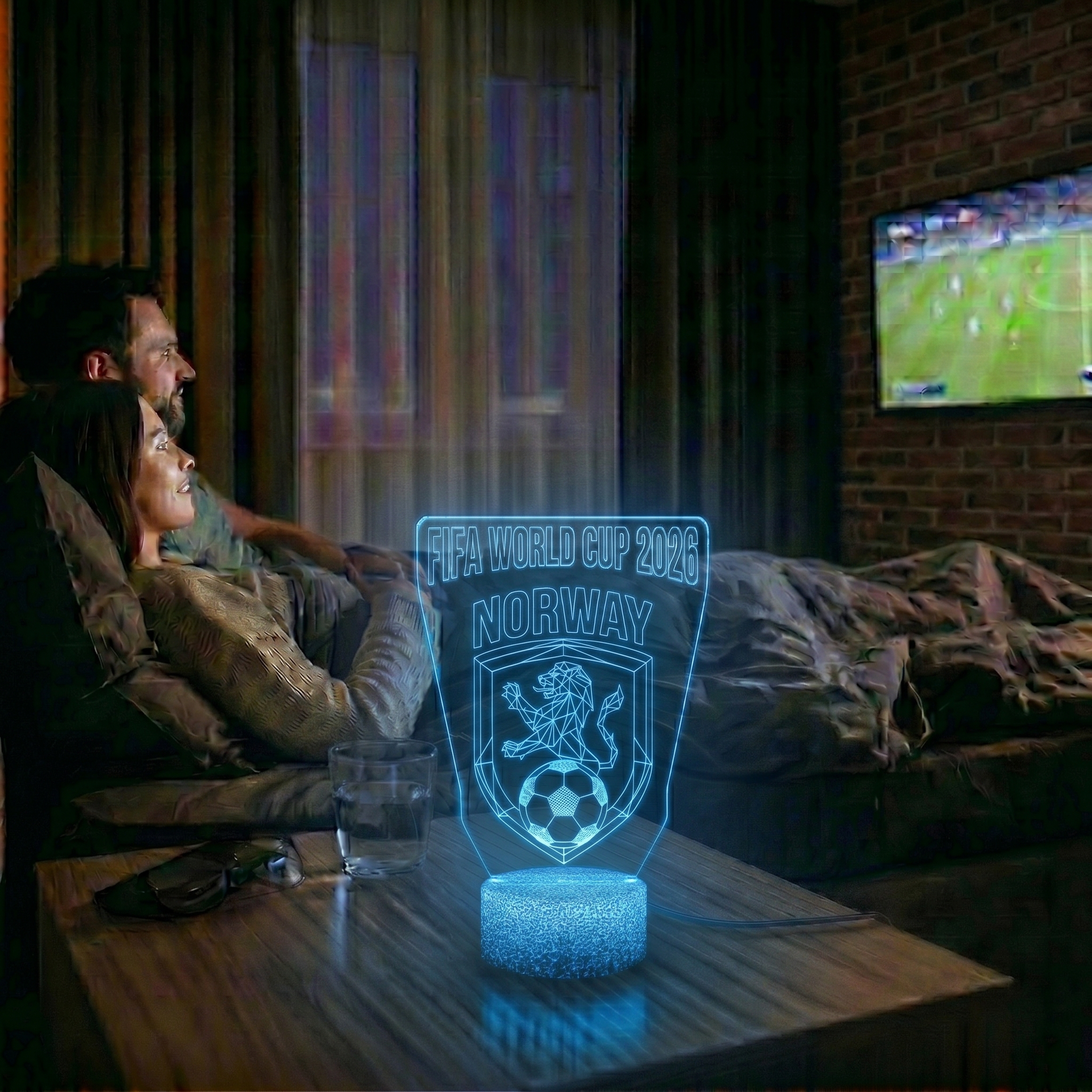 FIFA 2026 Norway Soccer Sports Themed 3D Optical Lamp