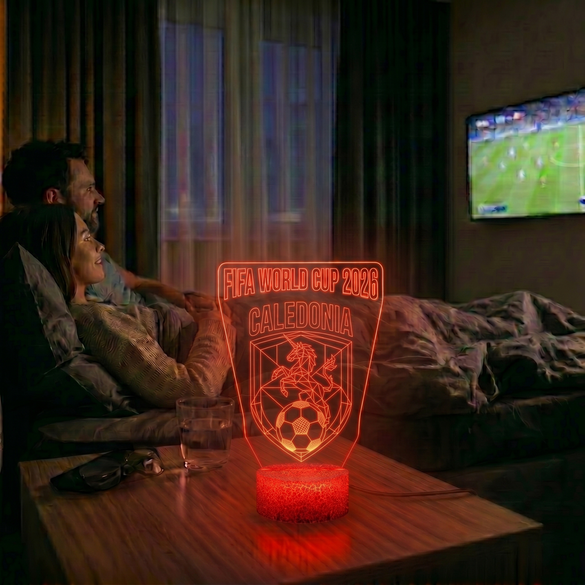 FIFA 2026 Caledonia Soccer Sports Themed 3D Optical Lamp
