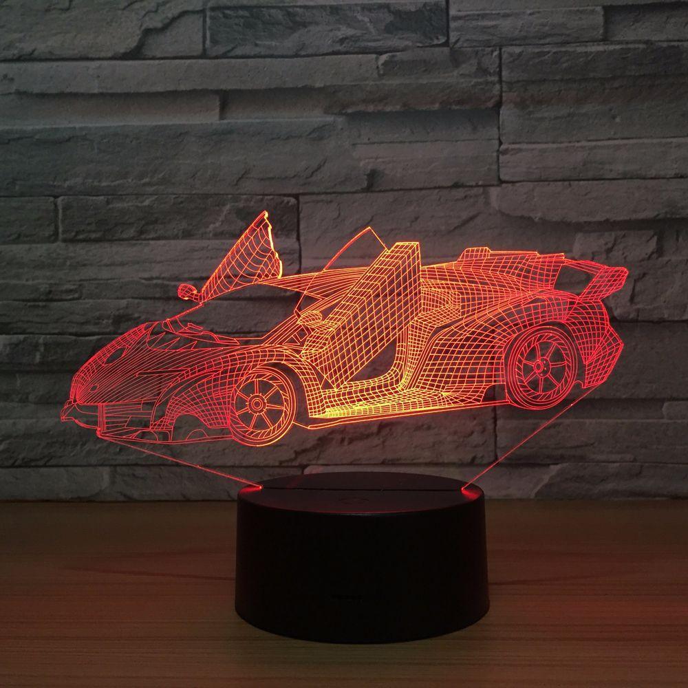 Roadster 3D Optical Illusion Lamp - 3D Optical Lamp