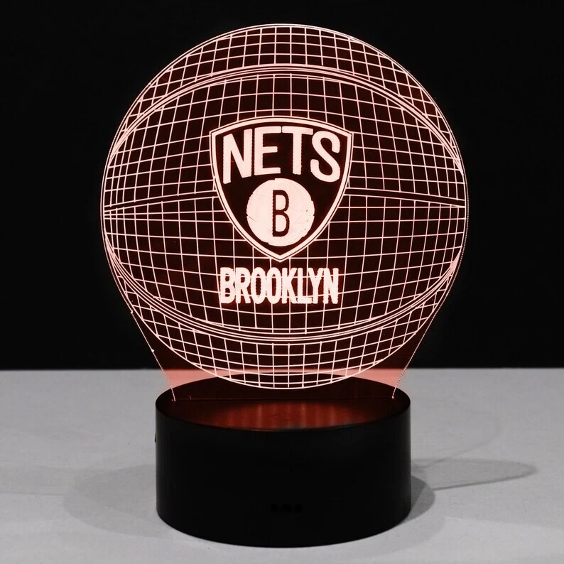 Brooklyn Nets Touch Lamp 7 Colors LED Night Light