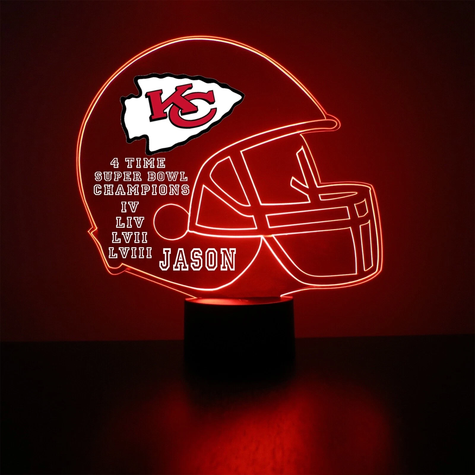 Kansas City Chiefs Personalized LED Football Night Light