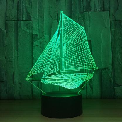 Sailboat 3D Optical Illusion Lamp - 3D Optical Lamp