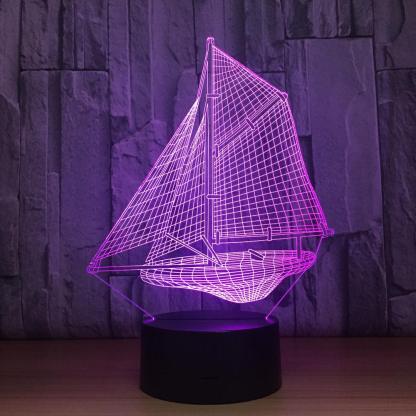 Sailboat 3D Optical Illusion Lamp - 3D Optical Lamp