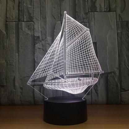 Sailboat 3D Optical Illusion Lamp - 3D Optical Lamp