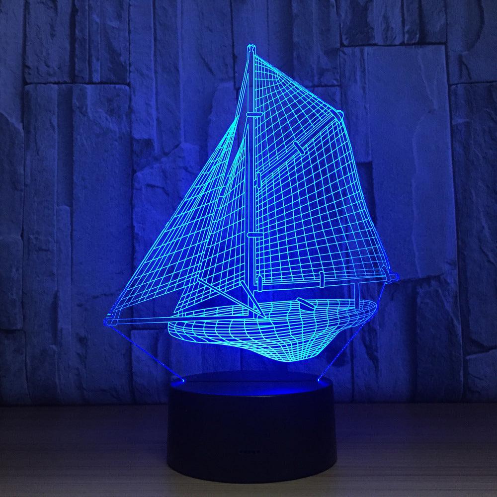 Sailboat 3D Optical Illusion Lamp-3D Optical Lamp