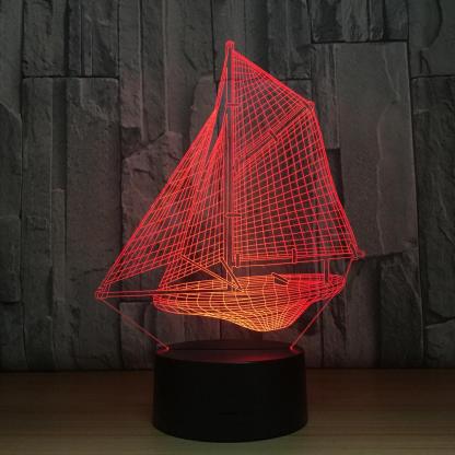 Sailboat 3D Optical Illusion Lamp - 3D Optical Lamp