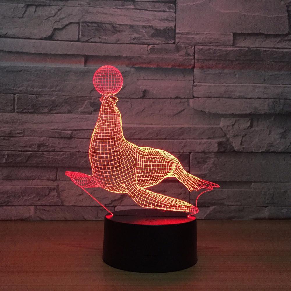 Adorable Sea Lion 3D Optical Illusion Lamp-3D Optical Lamp