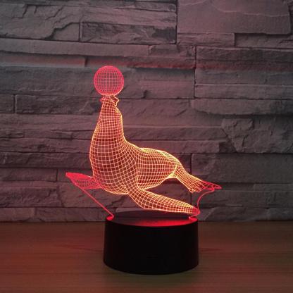 Adorable Sea Lion 3D Optical Illusion Lamp-3D Optical Lamp