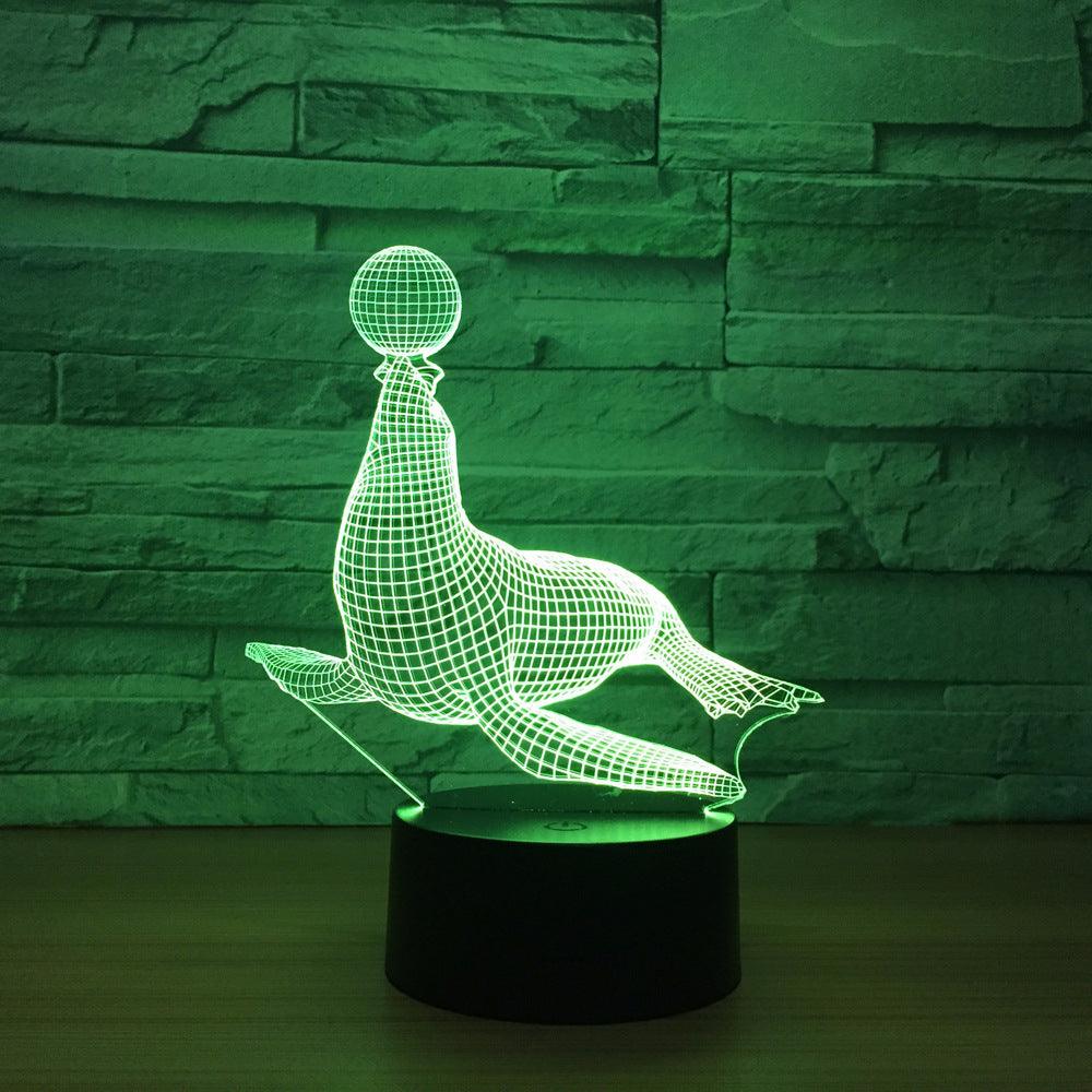Adorable Sea Lion 3D Optical Illusion Lamp-3D Optical Lamp
