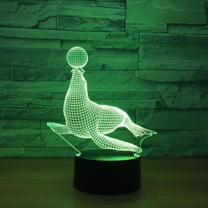 Adorable Sea Lion 3D Optical Illusion Lamp-3D Optical Lamp