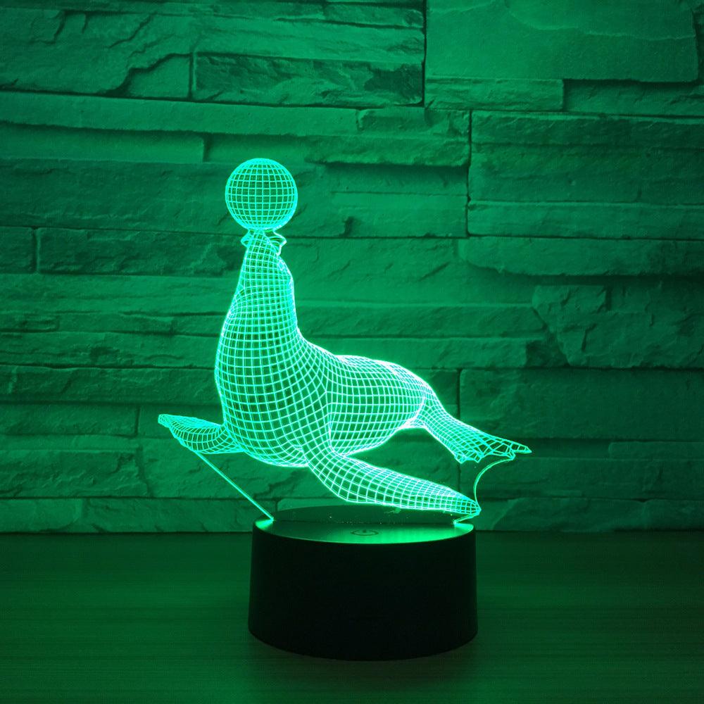 Adorable Sea Lion 3D Optical Illusion Lamp-3D Optical Lamp