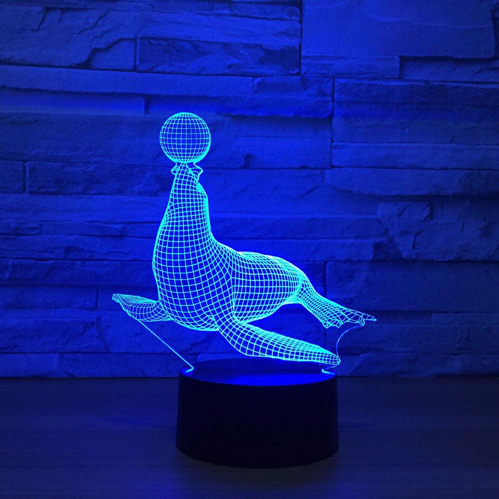 Adorable Sea Lion 3D Optical Illusion Lamp-3D Optical Lamp