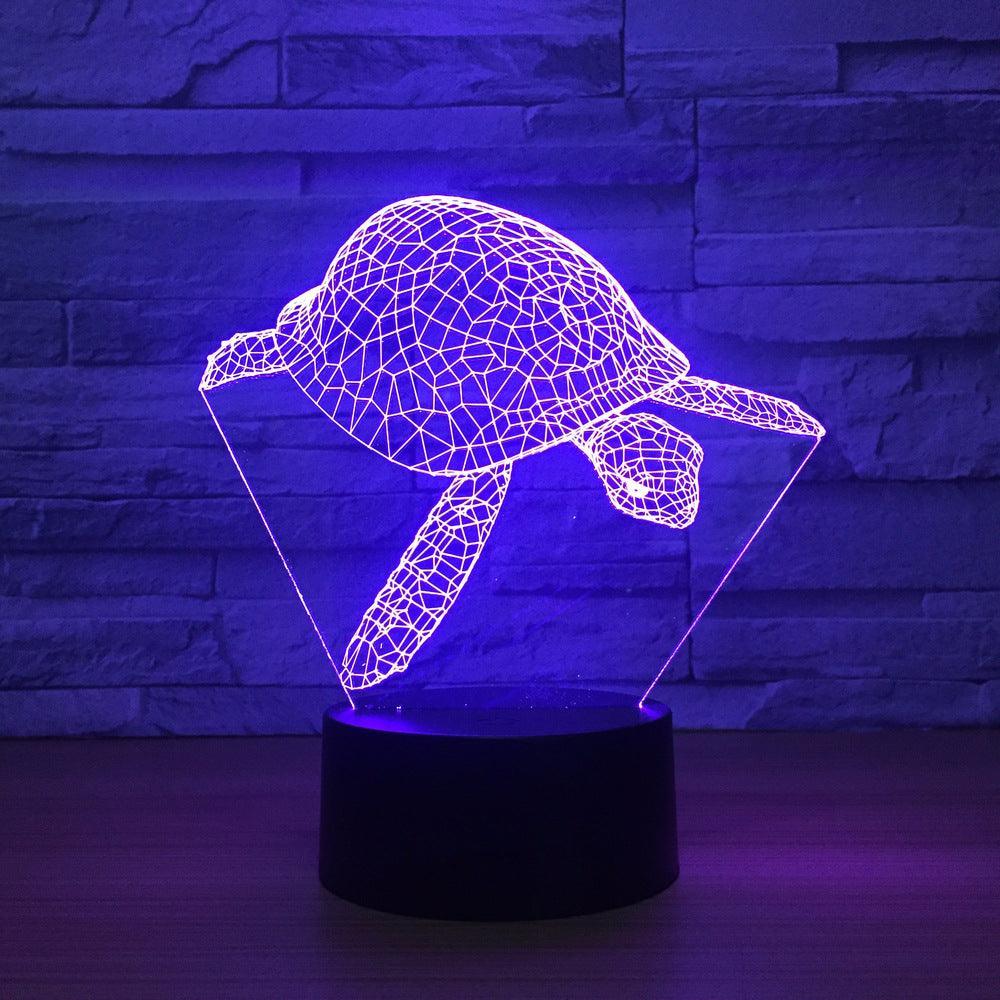 Adorable Sea Turtle 3D Optical Illusion Lamp - 3D Optical Lamp