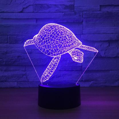Adorable Sea Turtle 3D Optical Illusion Lamp - 3D Optical Lamp