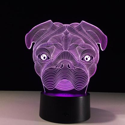 Shar Pei Dog 3D Optical Illusion Lamp - 3D Optical Lamp