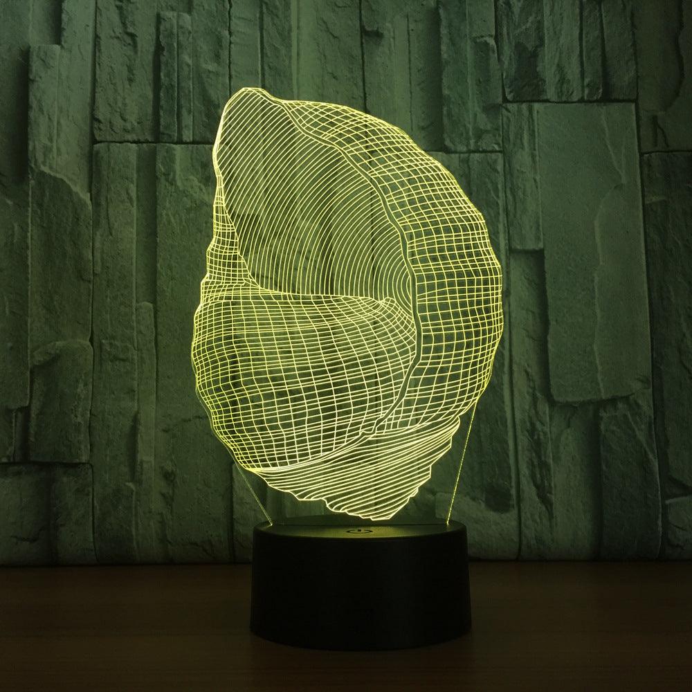 Sea Snail 3D Lamp with Multicolor LED and Touch-Sensitive-3D Optical Lamp